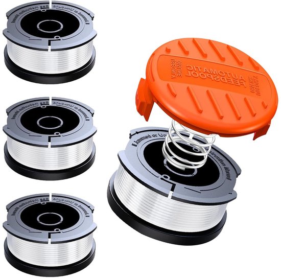 4 Stuks Vervangende Draadspoelen voor Grastrimmer met Spool Cover en Veer - Geschikt voor Diverse Trimmers, Ideaal voor Tuinonderhoud en Precisiewerk van Merkloos
