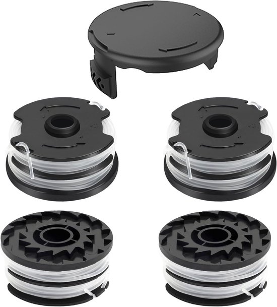 4 Stuks Vervangende Spoelen voor Grastrimmer, Geschikt voor Diverse Modellen, Inclusief Deksels, Trimmerdraad en Accessoires van Merkloos
