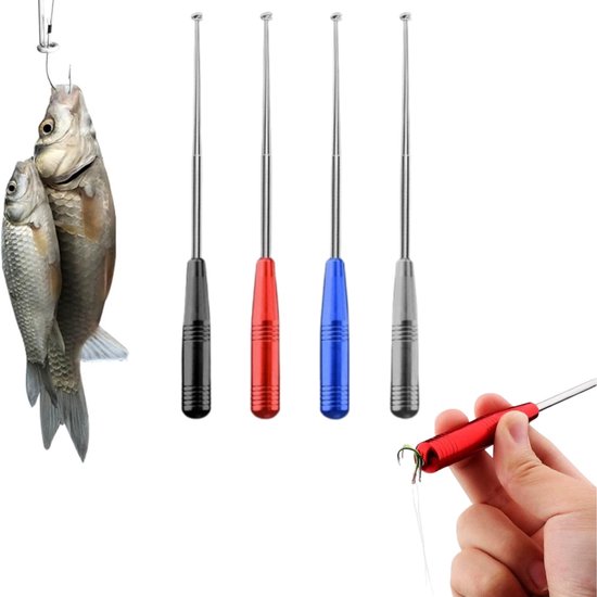 4 stuks - Vishaakverwijderaar - Vishaakverwijderaar - Vishaakverwijderaar - Visaccessoires - Vishaken met snelsluiting - Corrosiebestendig - Draagbaar - Geschikt voor kleine en grote vishaken van Merkloos