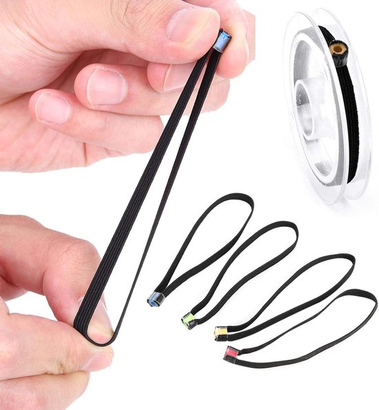 4 Stuks Vliegvissen Tippet, Lichtgewicht Elastische Tippet Spoelring, Vissnoer Lussen voor Vissport Accessoires van Merkloos