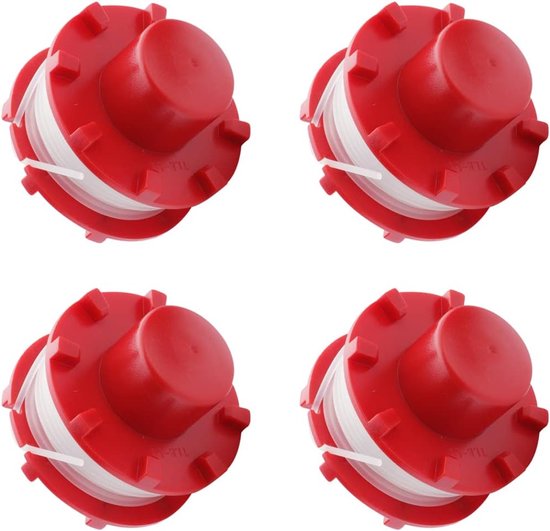 4 x draadspoel voor Einhell grastrimmer GE-CT 36/30 Li E Solo, Agillo 36/255 BL, agillo 18/200, lengte 8 m, van nylon, diameter 2 mm