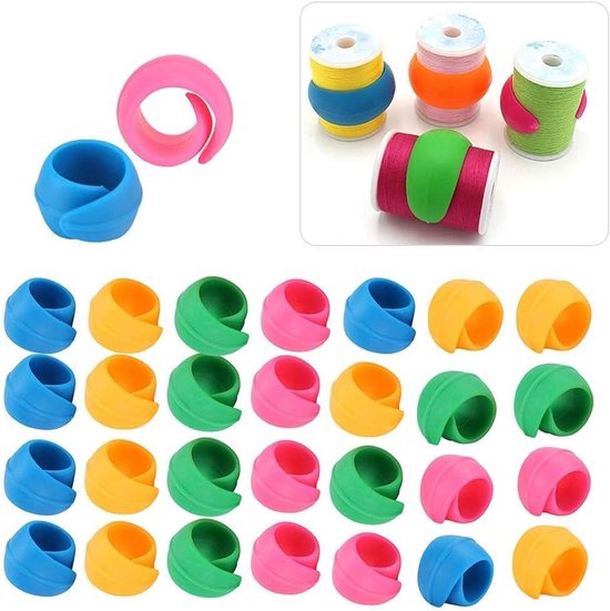 40 STKS Kleurrijke Draad Spool Huggers Spoelhouder Draad Controle Spoel Houder Clips voor Borduren Quilten en Naaigaren