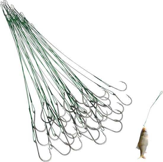40 Stuks Vistechnieken - Carbon Stalen Haak met Barbs voor Zee, Meer en Rivier (Plat, 2.5 cm)