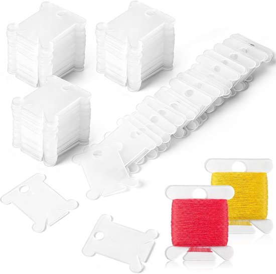 400 stuks borduurgarenopslag, plastic borduurgarenspoelen, borduurgaren, kaarten, kruissteekgarenkaart, semi-transparante kaart-spoelen, borduurgaren-organizer voor doe-het-zelf knutselen naaien