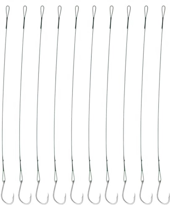 40PCS Fishing Hooks with Barbed Wire Hooks Length 200mm Carbon Steel Offset Worm Hooks for Freshwater Saltwater Fishing Tracking Fishing Lure Wire Leader Rigs van Merkloos