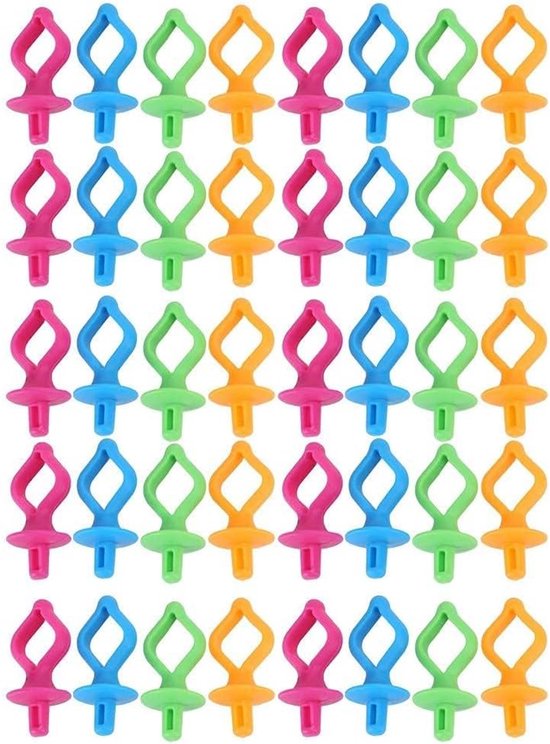 40Pcs Naaien Draad Controle Klem Spoel Houder Clips Siliconen Kleurrijke Houden Spoel Draad Staarten