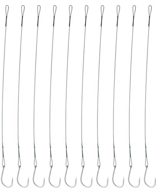 40PCS Vissen Haken met Barbed Draad Haken Lengte 200mm Koolstofstaal Offset Worm Haken voor Zoetwater Zoutwater Vissen Tracking Vissen Aas Draad Leider Rigs van Merkloos