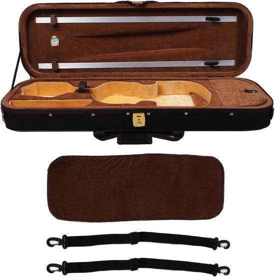 4/4 Grootte Viooldoos met Ingebouwde Hygrometer Hard Shell Reflecterend Materiaal voor Muziekinstrumentenbescherming