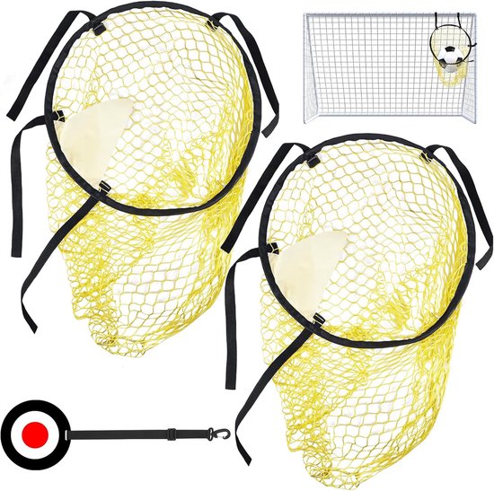 45 x 60 cm, doelnet, voetbaltrainingsaccessoires, voetbaldoelnet voor training, voetbaldoelen voor voetbaltraining, schieten, outdoor, geel, 2 stuks