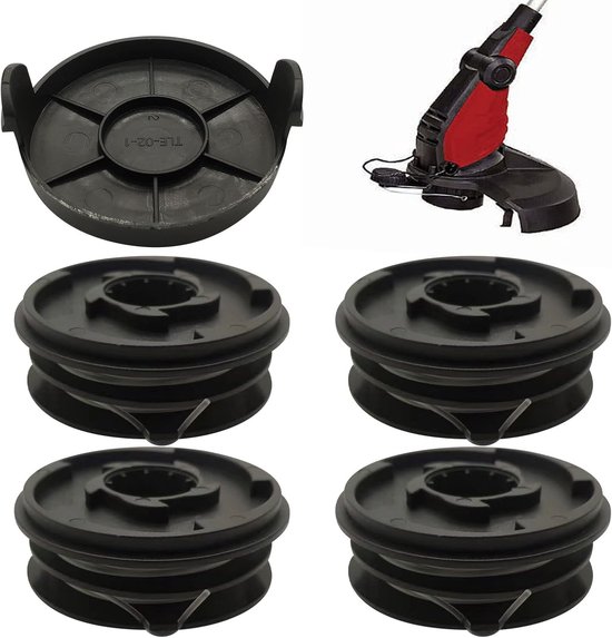 4530 vervangende draadspoel voor GC-ET RTV 400 RTV 550 RTV 550/1 grastrimmer, 10 m lang, 1,6 mm diameter (4 spoelen + 1 kap)