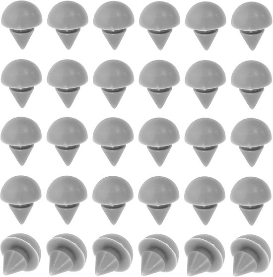 4.5mm Diameter Silicone Round Click - 40pcs Type Locking Furniture Hole Plug Button Pointed Feet Protective Cover - Geschikt voor 4.5-5mm Hole voor Sealing Bulkhead Cylinder - Grijs van Merkloos