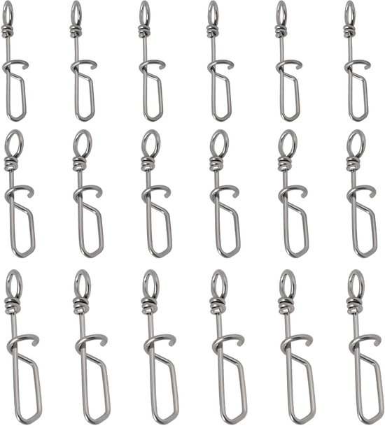 45Pcs Twist Lock Quick Change Lokken Clips 18.5Mm 19.5Mm 23Mm Vissen Snap 10Kg 15Kg 20Kg Rvs Lokken Vissen Links van Merkloos