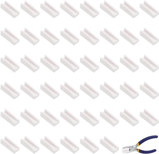 48 STKS Plastic Platte Neus Tang Vervanging Tips Witte Vervanging Kaken Voor Platte Neus Tang Plastic Tang Vervanging Covers Voor Nylon Kaak Tang Sieraden Tang Tool Vervangen Accessoires