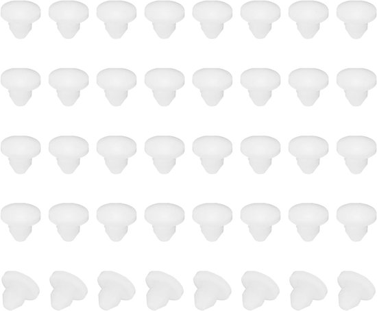 4mm Diameter Silicone Hole Plug - 40Pcs Round Snap Furniture Knob - Protective Cap Head Fit for 2.5-4mm Hole - Sealing Bulkhead Cylinder Hole - Wit