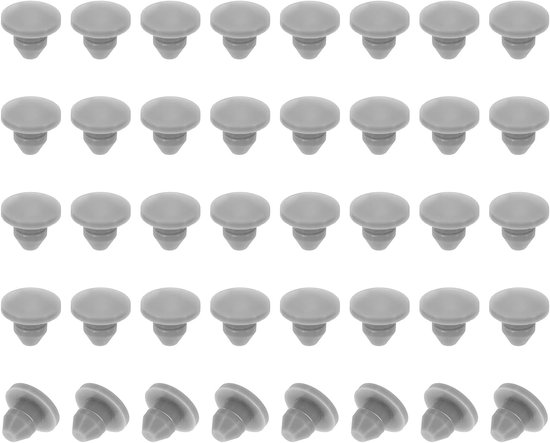 4mm Diameter Silicone Hole Plug - 40Pcs Round Snap-on Furniture Knob Protective Cap Head - Fit for 2.5-4mm Hole - Sealing Bulkhead Cylinder Hole - Grijze Kleur
