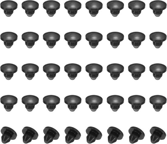 4mm Diameter Silicone Hole Plug - 40Pcs Round Snap-on Furniture Knob Protective Cap Head - Geschikt voor 2.5-4mm Hole voor Seal - Bulkhead Cylinder Hole - Zwart van Merkloos