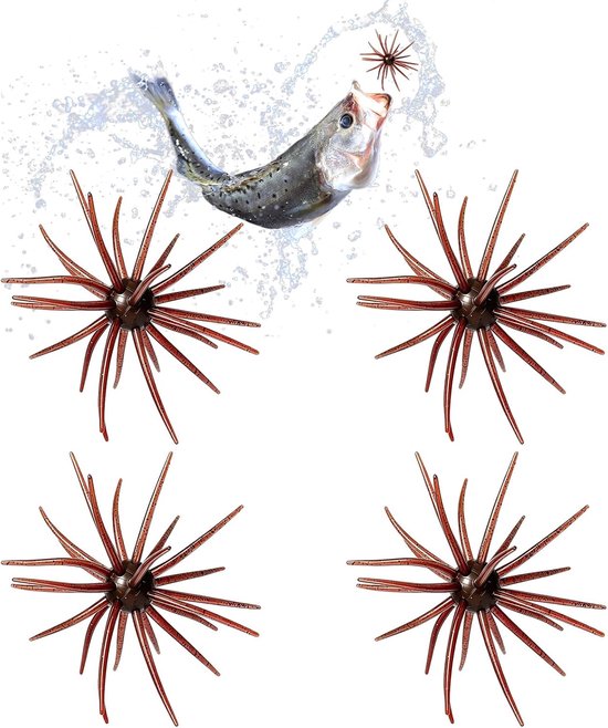4Ops Floating Sea Urchin Soft Bait – een uiterst realistisch zee-egelkunstaas met tentakels, gemaakt van soepel TPE; ideaal voor het vissen op zeebaars en verticaal vissen op diverse vissoorten; een uniek, duurzaam en levensecht stuk kunstaas.
