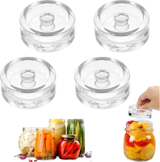 4pcs fermentation weights, 7cm fermentation weights for fermentation of vegetables, glass for fermentation, suitable - ShopVlot
