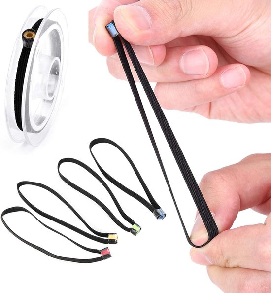 4pcs Fly Fishing Tippet - Elastic Fabric - Lightweight Fishing Tippet Spool Ring - Fish Wire Loop - Fishing Tackle Accessory van Outus