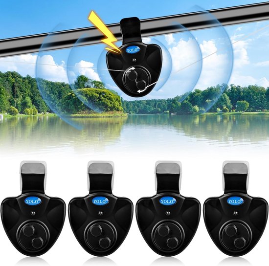 4x Elektronische Beetmelder Set met LED Indicatie voor Hengels
