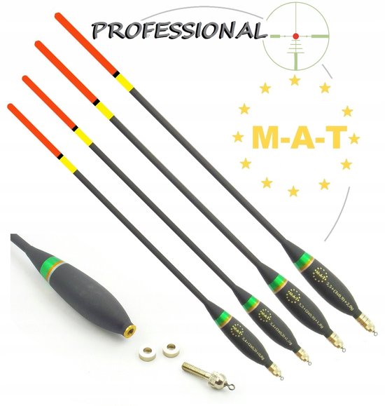 4x Merk Match Waggler Dobbel Gewicht Vissersdobbers - Verstelbaar