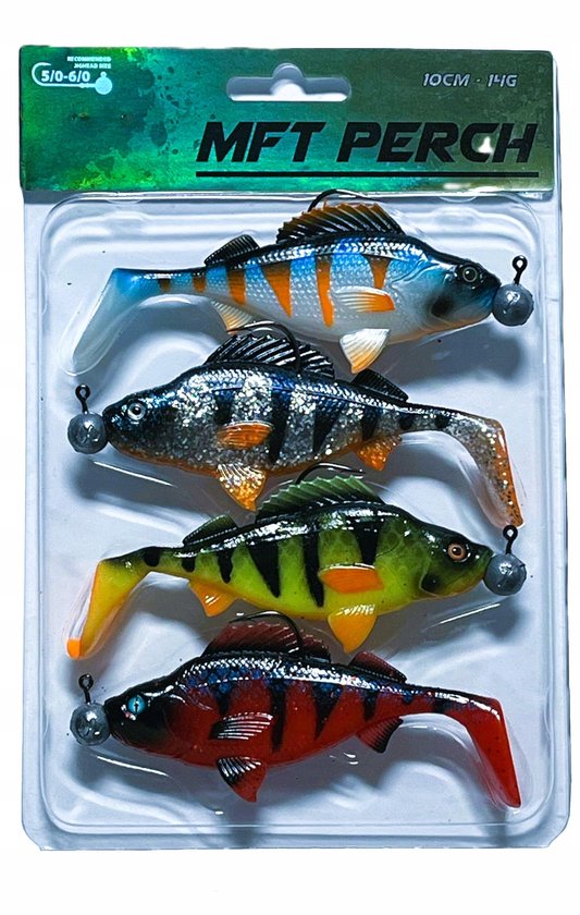4x Mikado MFT Perch 10cm Set Natuurlijke Baars Kunstazen van Merkloos