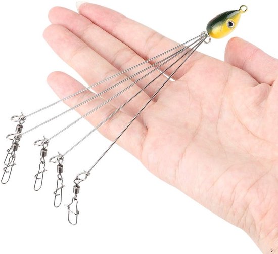 5 Arm Alabama Umbrella Jig Head Fishing Rig met Snap Swivels - Perfect voor Roofvis en Zoetwatervissen van Merkloos
