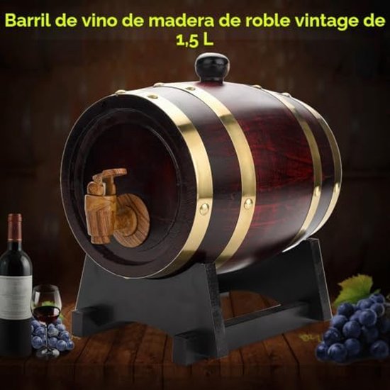 5 Liter Eiken Vat Voor Opslag Van Fijne Tequila/Wijn/Cognac/Whisky, Volledig Met de Hand Gemaakt 1,5/3/5/10 L (1.5L)