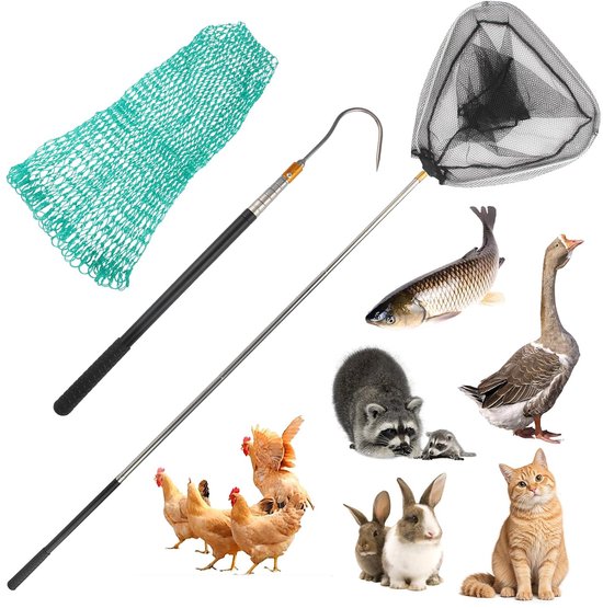 5-Piece Stainless Steel Fishing Net for Animals Scalable Landing Net - ShopVlot