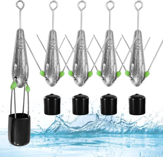 5 Sets van 110g Lood Gewichten voor Zeevisserij - Drop Shot Accessoires voor Zoetwater en Zoutwater Visserij van Merkloos