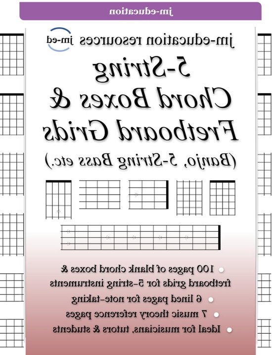 5-String Akkoord Schema's - Gitaar Fretboard Grids - Muziek Noteren - Origineel Lesmateriaal - 119 Pagina's - Niet gespecificeerd van Merkloos