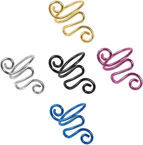 5 stuks antislip metalen ringen voor haken en breien, ergonomische accessoires voor doe-het-zelf knutselen en draadgeleiding (zilver/goud)