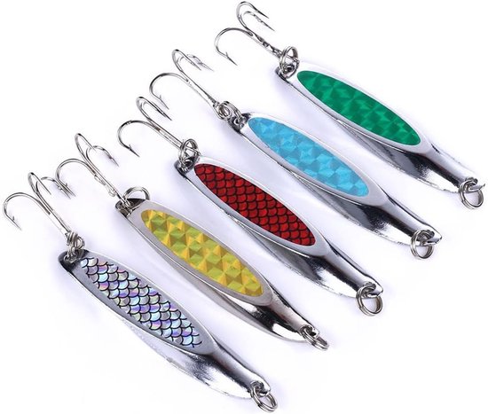 5 Stuks Metalen Lepels voor Vissen met Hard Aas - Spinner Bait Lepels voor Forelvissen en Zeevissen