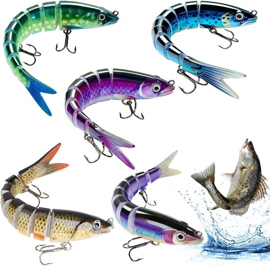 5 Stuks Set Visaas voor Karnassievissen Verpakt in Harde Doos Zeevissas voor Snoek, Baars en Forel Accessoires voor Karnassievissen Geschikt voor Zoetwater- en Zeevissen 13,5 cm 19 g