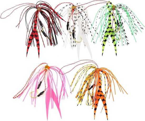 5 Stuks Silicone Jig Skirts voor Spinnerbaits en Buzzbaits, Vervangingsskirt Set voor Baarsvissen, Ideaal voor Fly Tying en Jigging