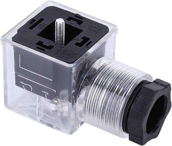 5 Stuks Solenoïde Spoel Stekker Connector voor AC110-220V, Transparante Lamp en Hydraulische Klep Verbindingsplug