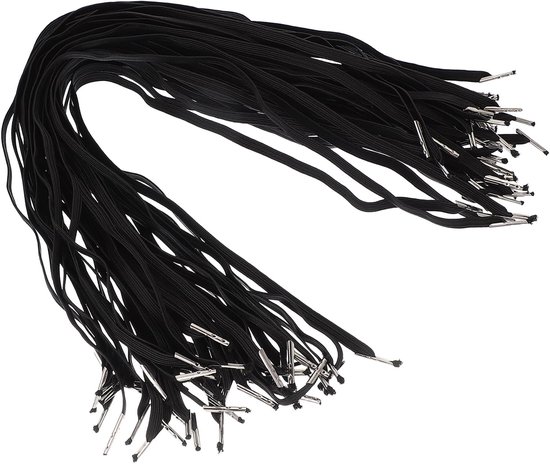 50 Inch Elastic Barbed Wire - 50pcs 6mm Loop Stretch Flat Cord - Metalen Barbs voor Hoeden Masks Menu's Creatieve Boeken - Zwart (50cm)