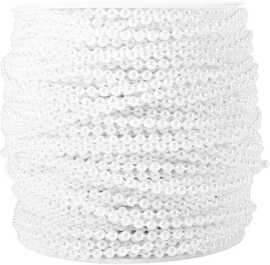50 meter parelsnoer met 3 mm vislijn voor kralenketting bruiloftsdecoratie (wit)
