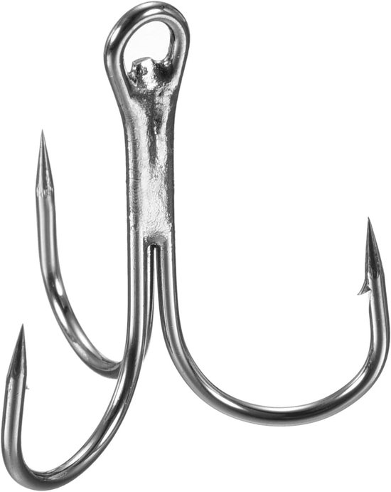 50 Pack Treble Fish Hooks - 1.2"L Carbon Steel Sharp Round Bend Hook - Triple Barbed Hook voor Freshwater en Saltwater - Zwart - Visaccessoires - Vissport