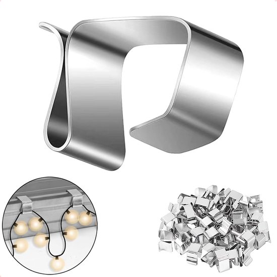 50 Pieces Roof Gutter Hooks for Light Chains, Mini Gutter Hooks, Stainless Steel Christmas Light Clips, Stainless - ShopVlot