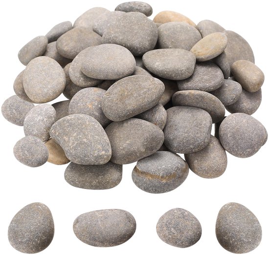 50 stenen om te beschilderen, 1-3 cm, platte kiezelstenen om te beschilderen, natuurlijke decoratieve stenen, glad, rivierrotsen voor doe-het-zelf, knutselen, schilderprojecten en decoratie
