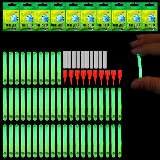 50 Stuks Fluorescerende Lichtstokken voor Vissen - Ideaal voor Nachtvissen, Hengelsport en Visuitrusting - 4,5 x 37 mm