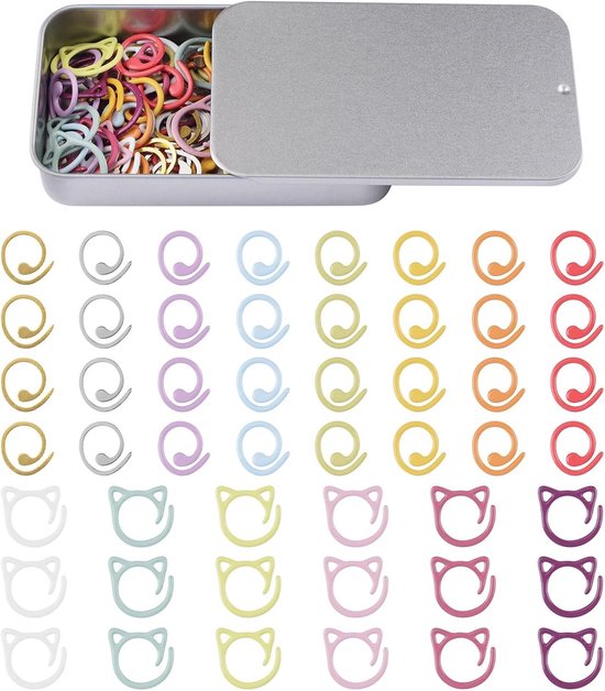 50 Stuks Kleurige Spiral Stitch Markers voor Haken en Breien, Locking Markers in Opbergdoos voor Creatieve Projecten
