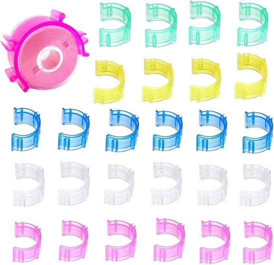 50 Stuks Kleurige Spool Clips voor Draad, Handige Naaiaccessoires voor Borduren en Quilten, Organiseer je Draadspoelen Efficiënt