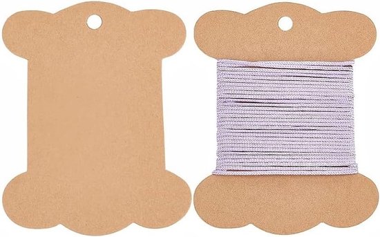 50 Stuks Kraft Karton Spoel Organizer voor DIY Naai- en Weefprojecten, Draadopberging en Creatieve Klussen