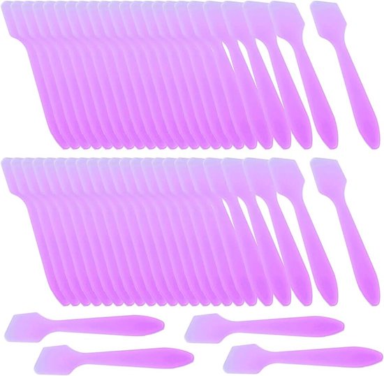 50 stuks reisspatel voor cosmetica, bulk wegwerp make-up spatels plastic schep, huidverzorging gezichtsmasker crème glitter gel eyeliner lepel stok tip voor cosmetische menging, monstername