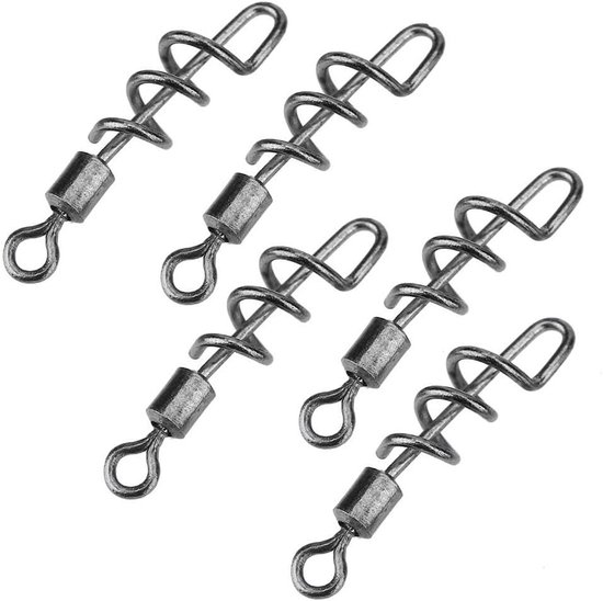50 Stuks Roterende Barrel Swivels van RVS - Vis Swivel, Schroef Snap, Haak Connector voor Vissen van Merkloos