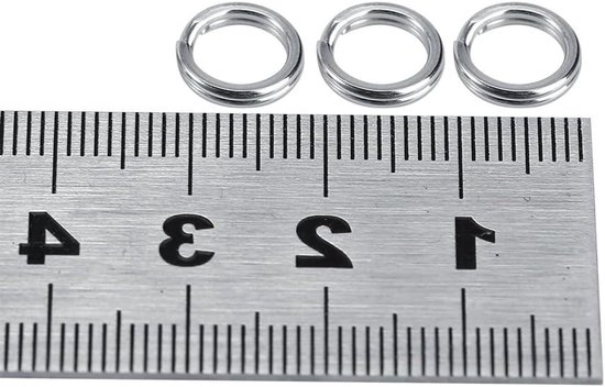 50 Stuks RVS Vissen Aas Dubbele Cirkel Splitsring Verbinding Ringen voor Vissersaccessoires