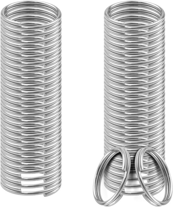 50 Stuks Sleutelhangers Splitringen Dubbele Lussen Ronde RVS Open Buigringen 10mm voor DIY Sieraden, Kettingen en Armbanden