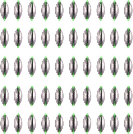 50 Stuks Split Shot Vissen Gewichten, Ovalen Hengelsport Loodjes voor Zoet- en Zoutwater Vissen